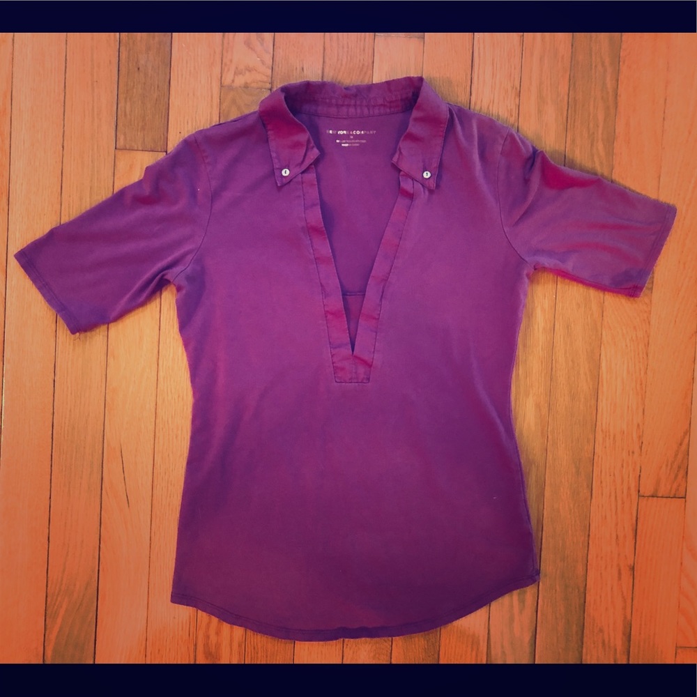 PURPLE V NECK TOP